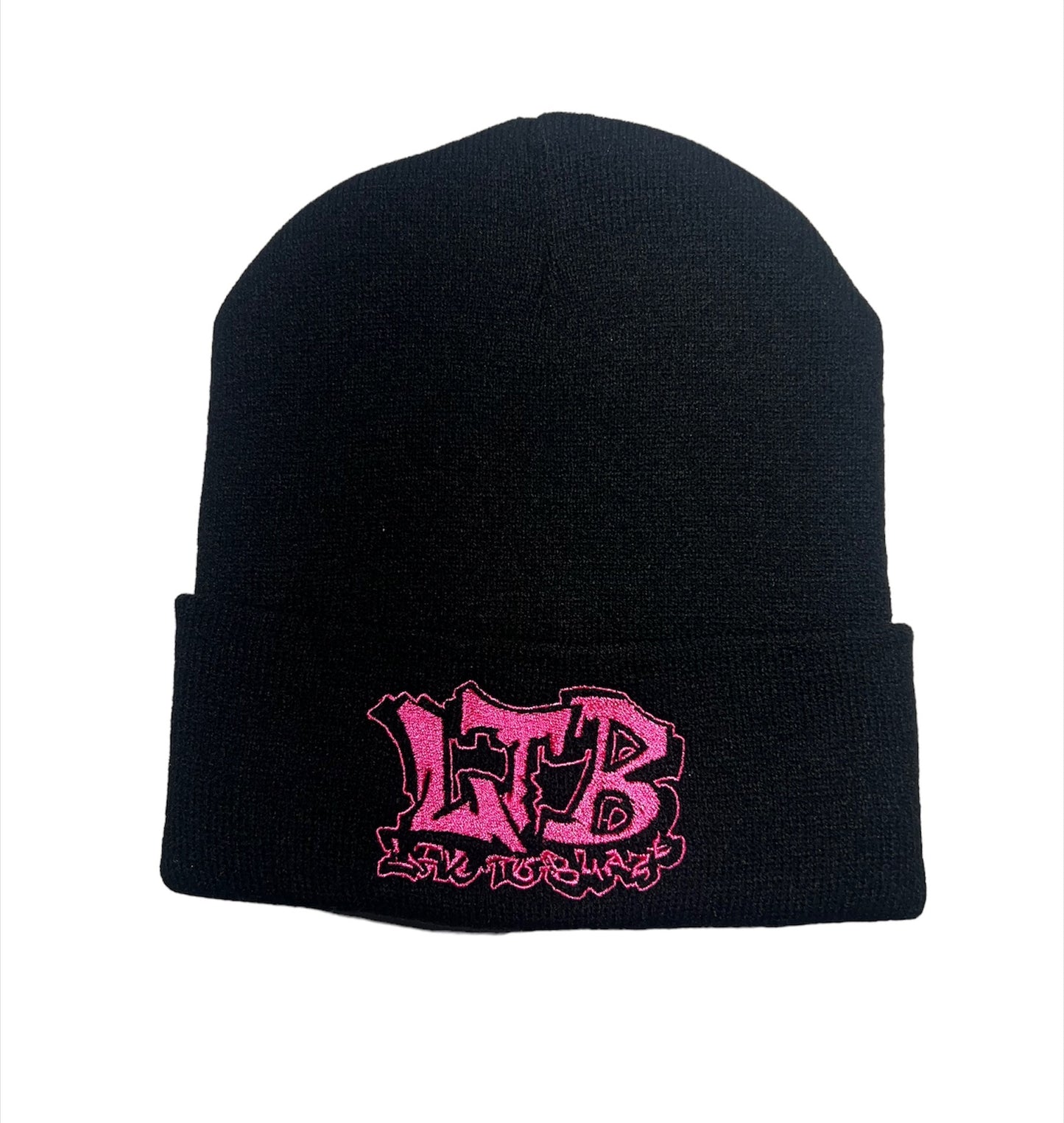 Black & Hot Pink Beanie